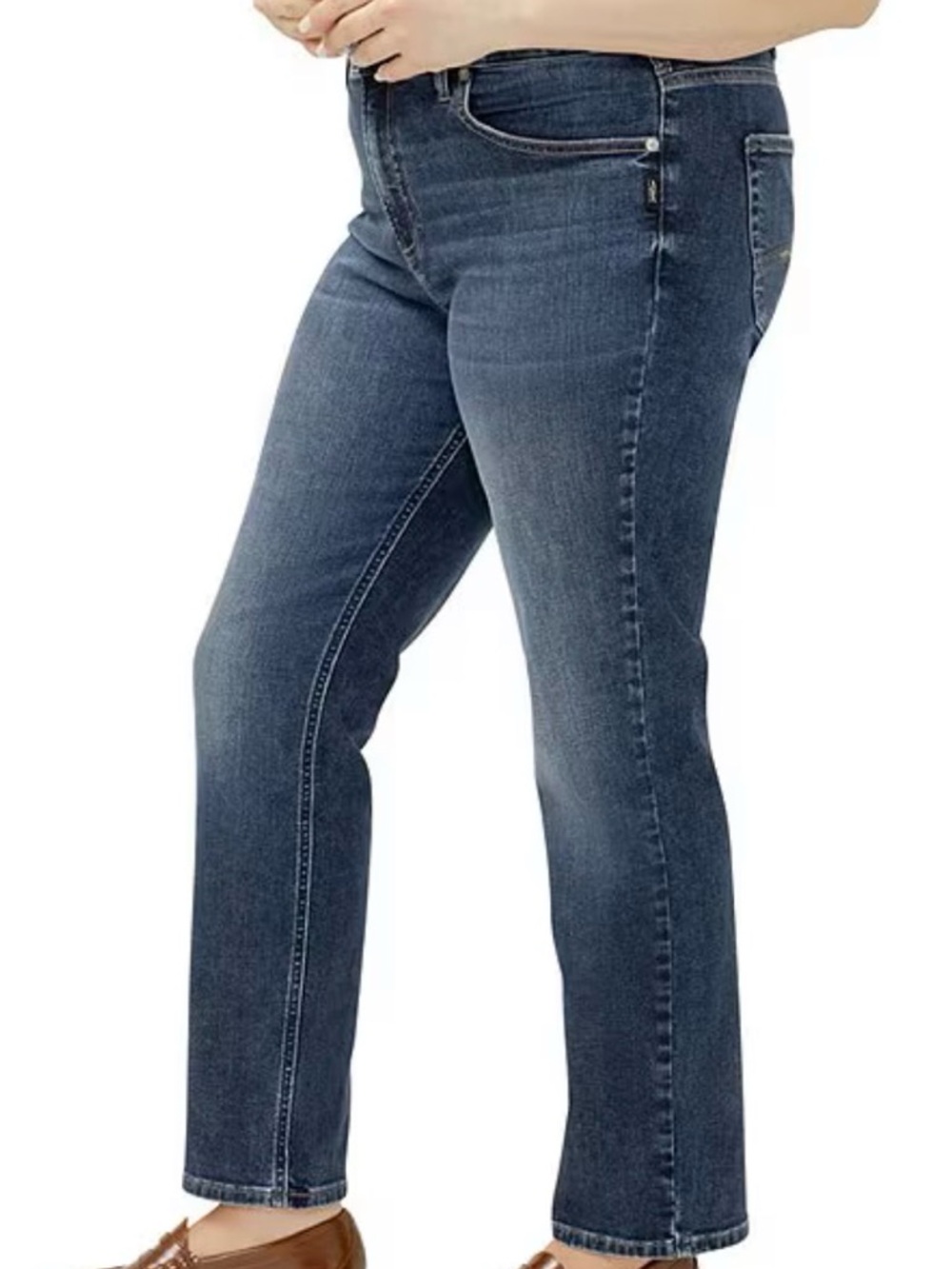 Silver Jeans Co High Rise Avery Straight Dark Blue Jeans